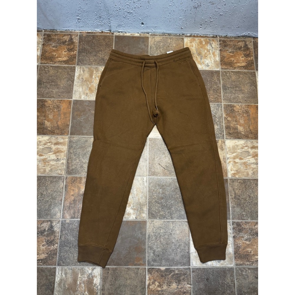Hollister Mens LT Brown Fleece Joggers‎ Drawstring Sweatpants 334F2306 Tobacco
